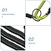 LIOOBO 3pcs Retractable Fishing Lanyard: Heavy Duty Stretchable Coiled Lanyard with Carabiner - 1.5m Max Length Anti-Lost Spring Rope for Fishing Rods