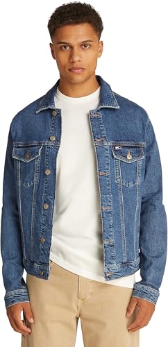 Tommy Jeans Herren Jeansjacke Ryan Trucker Regular Fit, Blau (Denim Medium), S