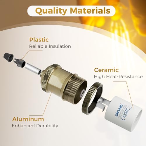 Image of DiCUNO Vintage E26 Lamp Socket, Edison Retro Pendant Lamp Holder, Industrial and Decorative for DIY Lighting, 600℃ Heat Resistant Champagne Gold Color 4 Packages