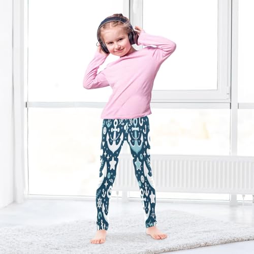 Bolaz Toddler Girls Leggings Printed Yoga Pants Leggings Blue White Spear for Kids4
