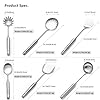 18/10 Stainless Steel Cooking Utensils Set 6 Pcs Metal Long Handle Kitchen Utensil, Spatula, Serving Soup spoon, Leaking shovel, Pasta Spoon Kitchen Tools Set (6 Pieces Set) #1