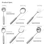304 Stainless Steel Kitchen Utensils Set 6 Pcs Cooking Utensil, Spatula, Soup spoon, Leaking shovel, Kitchen Tools Set (Stainless Steel - 6Pack) - Image 2