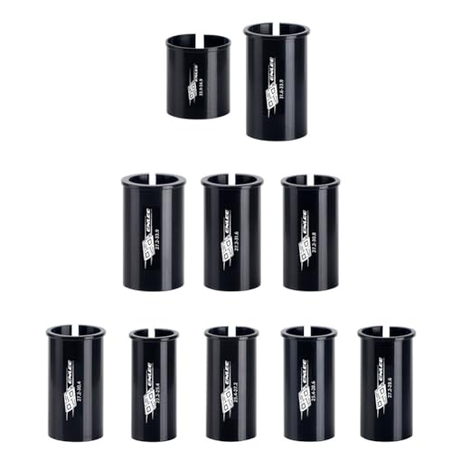 Aluminum Alloy for Bike Seatpost Shim Sleeve Reducer Adapter, 27.2mm to 31.6mm Diameter Converter for Frame Seat Tube, Black（25.4-28.6）