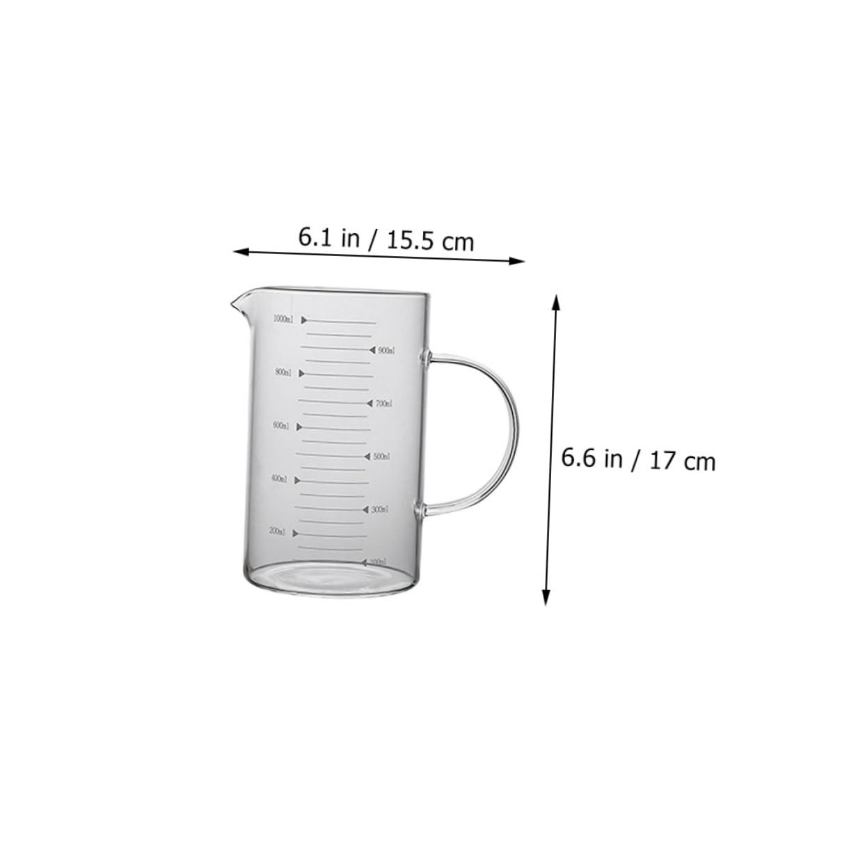 Alipis 3piezas Taza Medidora de Vidrio de Gran Capacidad para Cocina Jarra Medidora para Medir Ingredientes el Hogar