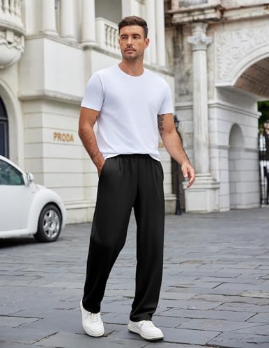 COOFANDY Mens Casual Sweatpants Open Bottom Lounge Pants Lightweight Baggy Workout Yoga Track Pants4