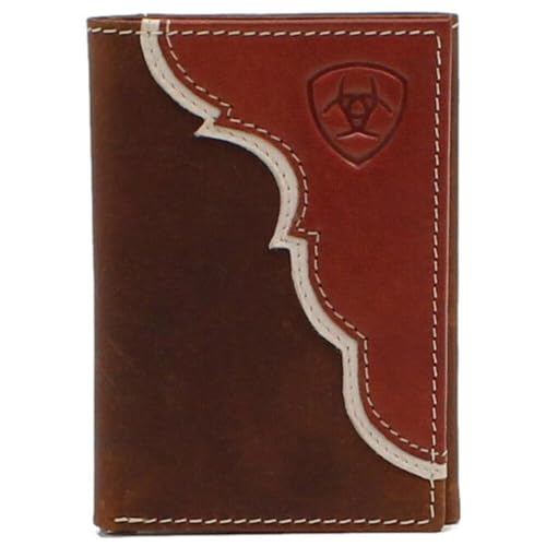 Ariat Two Toned Overlay - Men's Trifold Wallet, Trifold Wallet