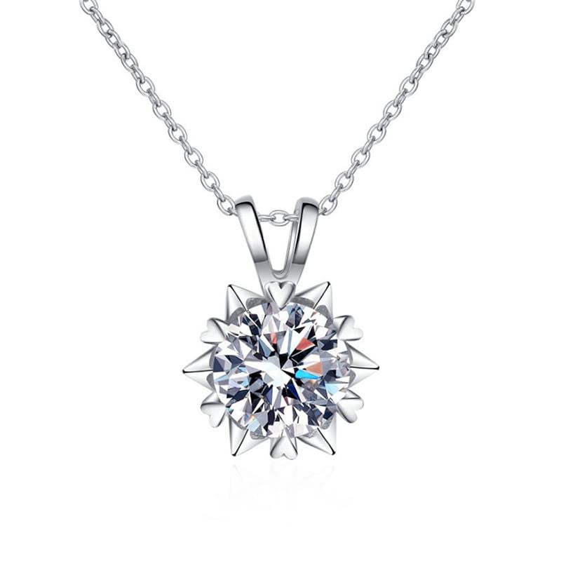 Collier moissanite anti-ternissement S925, fini les bijoux ternes avec ce flocon de neige 1ct