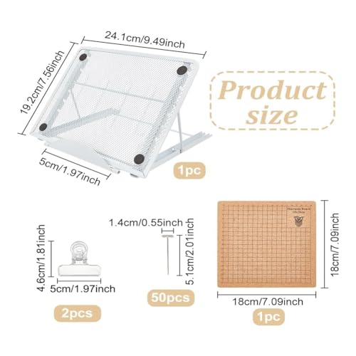 Planches à dentelle et épingles 8x8 pouces avec support stable inclinable - 7