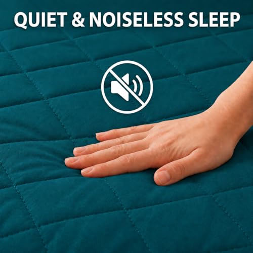 Image of RESTIFY 100% Waterproof Quilted Queen Size Mattress Protector 72x60 Inch 6x5 Ft Fits Upto 10 Inch Mattress | Premium Cotton Breathable Bed Protector | Mattress Cover for Double Bed |Teal