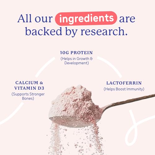 Image of Gritzo SuperMilk Growth+ (7-9y Girl), Strawberry Swirl, 400g | 10g Protein with 20 Vitamins & Minerals | Zero Refined Sugar