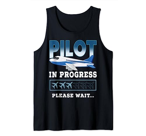 Pilot In Progress, Future Pilot Avión Amante Avión Niños Camiseta sin Mangas