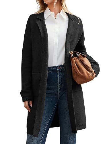 GRACE KARIN Long Cardigan Sweaters for Women 2025 Sweater Blazers Winter Long Coat Fall Jacket Dressy Coatigan with Pockets