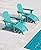 SERWALL 5-Piece Folding Adirondack Chair and Ottoman and Table Set, HDPE Adjustable Adirondack Chairs Set, Aruba
