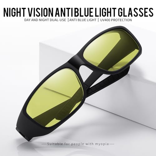 Night Driving Vision Glasses Fit Over Glasses,Restore True Colors,Large Frame Wraparound Unisex3