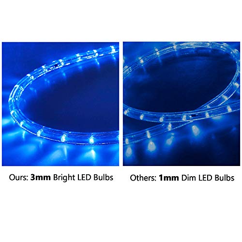 Delight Upgraded 50 Ft 2 Wire Led Rope Light Cuttable Strip Lights Blue 540Pcs Bulbs Home Holiday Party Disco Restaurant Cafe Decor #TOP1