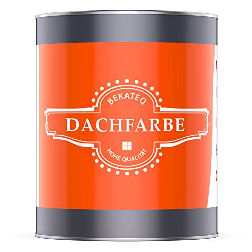 BEKATEQ Dachbeschichtung in Braun 1L Sockelfarbe, Dachfarbe für Dachziegel, Beton, Holz, Eternit, Bitumen - UV & wetterfest, schnelltrocknend, elastisch, hydrophobe Isolierschicht BE-510