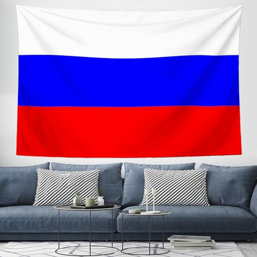 Tapisserie murale drapeau russe tissu haute densite grand rideau de salon 230x180cm