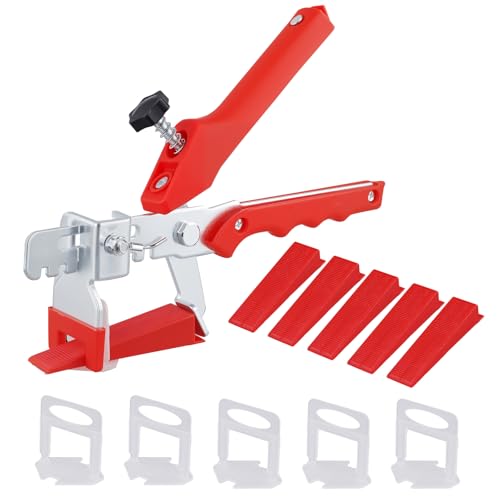 KOHAND 701 PCS 2 mm Tile Leveling System, Includes 200 PCS 7.5 cm Wedges, 500 PCS 2 mm Tile Spacers Clips with 1 Tile Leveling Pliers for Floor Wall Ceramic Tile Stone Installation