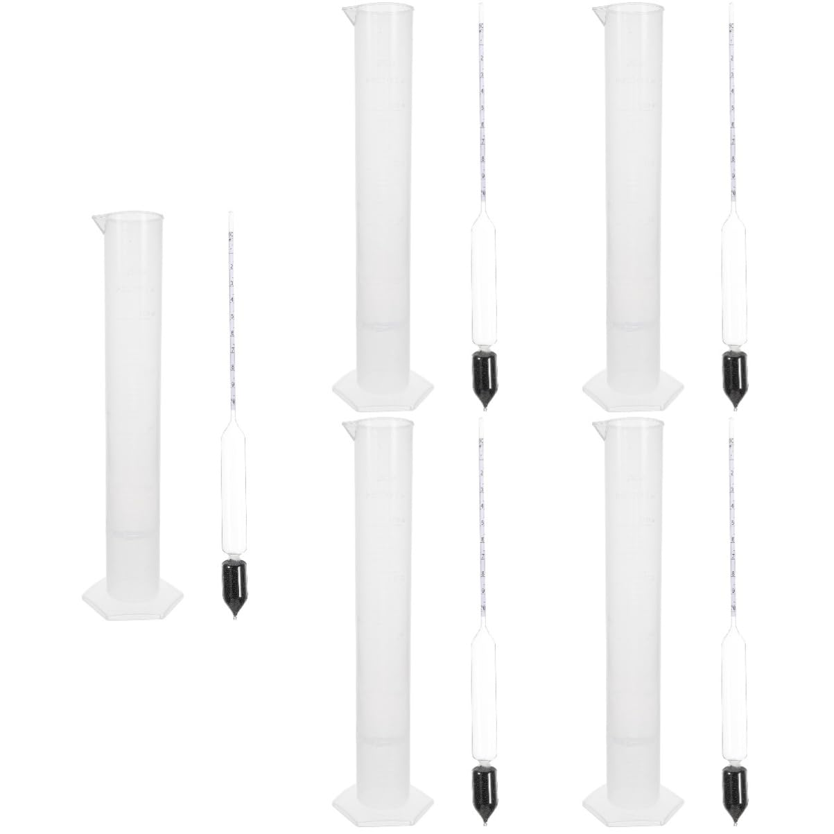 ULTECHNOVO 5sätze Maple Syrup Hydrometer Präzises Dichte Messwerkzeug Zur Zuckeranalyse Von Ahornsirup Inklusive Messzylinder Für Hobby Und Profiköche