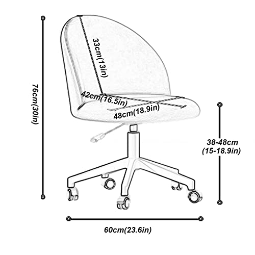 Chaise pivotante confortable en velours avec assise réglable