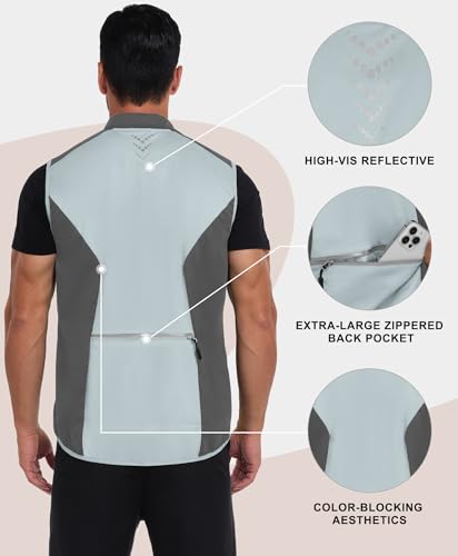 Image of Little Donkey Andy Men's Water-resistant Outerwear Vests, Stretch Windproof Vest for Cycling, Running, Golf