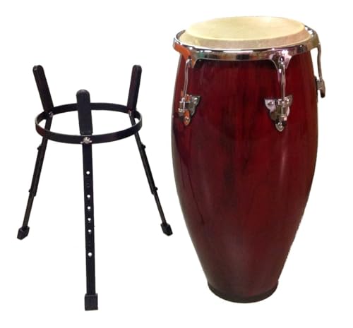 12 CONGA DRUM with STAND Latin Percussion TUMBA - Red Wine Wood