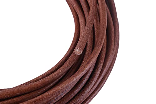 KONMAY 9.1 Meters 4.0mm Dark Natural Round Real Leather Cord for Jewellery Making and Craftin - Image 4