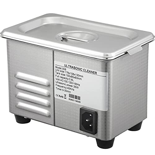 CXRCY Limpador ultrassônico de joias 0,8l, máquina de limpeza profissional para óculos, instrumentos