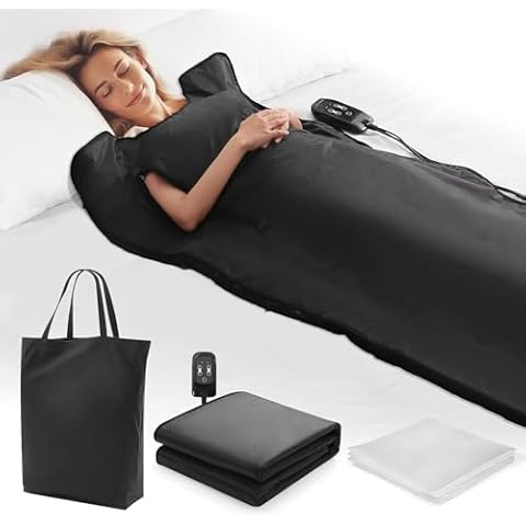 EHINI Infrared Sauna Blanket-Sauna Blanket for Home Use, Portable Design for Relaxation and Detoxification Highest 176℉, 20-60 Minutes Timer, 6 ft x 2.65 ft Cover