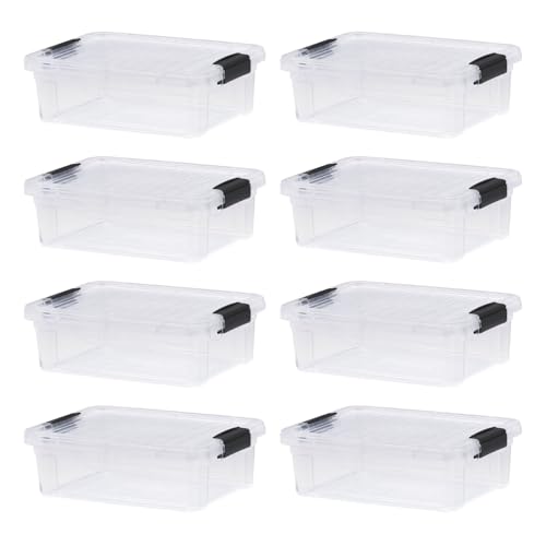 Image of Superio 4.5 Quart Clear Plastic Storage Containers with Lids, Stackable Organizer Bins, BPA-Free Storage Boxes for Home, Office, Dorm & Classroom, 8 Pack