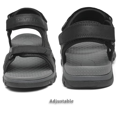 Flarut Men'S Athletic Sandals Sport Outdoor Hiking Sandals Open Toe Leather Walking Sandals Beach Water Shoes thumb #2