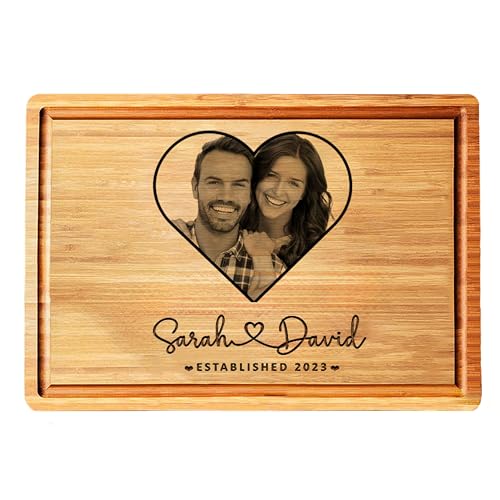 Personalized Photo Gifts for Girlfriend Women Wife Mom Her, Customized Cutting Board with Photo, Unique Valentines Gifts for Couples, Custom Charcuterie Board Valentines Day Gift Basket