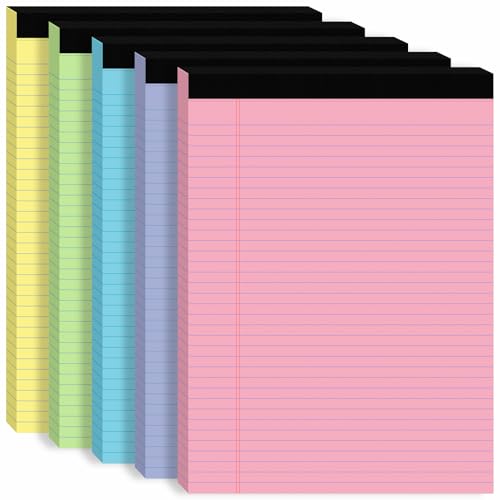 Bloc-notes légaux perforés 21,6x27,9 cm pastel avec dos rigide pour le bureau