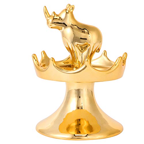 Cabilock 1pc Ceramic Jewelry Display Crown-Shaped Organizer for Earrings and Bracelets Elegant Desktop Jewelry Holder for Home and Retail Use