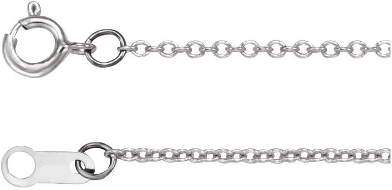 Sonia Jewels Solid 14k White Gold 1mm Cable Chain Necklace 15"