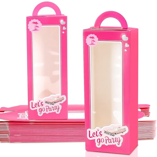 EGEN Party Favor Boxes Goodie Bags Senior Prom Gift Boxes Treat Boxes Gift Boxes Birthday Candy Bags Birthday Party Treat Boxes Bridal Shower Supplies (20PCS PINK)