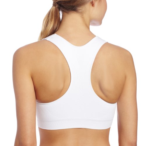 Champion, Infinity Racerback, Moderate Support, Seamless Sports Bra for Women, White, Large - Image 3