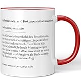 JUNIWORDS Tasse, Definition Informations- und Dokumentationsassistent, Rot (7218450)