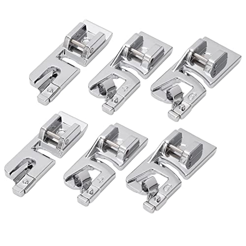 Set de 6 pies para dobladillo enrollado para maquina de coser miniatura 6