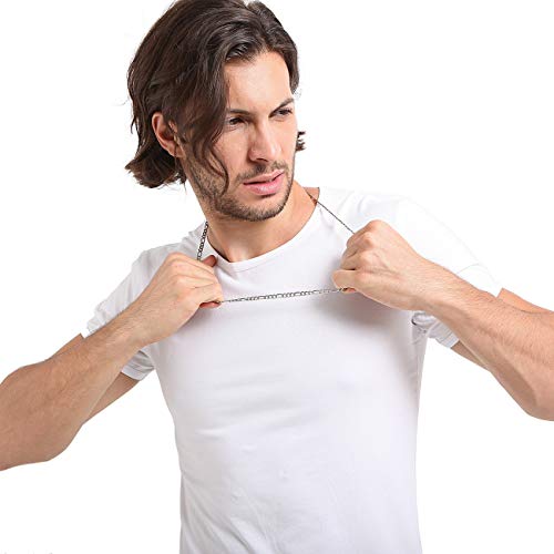 Mowom Silver Tone 5.0Mm Wide Stainless Steel Necklace Figaro Chain Link 14~40 Inch #TOP6