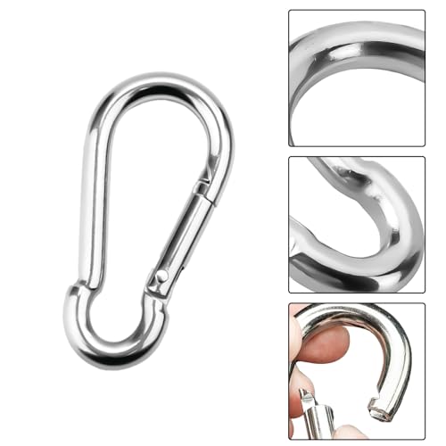 wonkeken 18 Stück Karabiner Set DREI Größen von Karbonstahlschnallen, Karabinern und verzinkten Bergsteigerhaken, 4 x 40mm 6 x 60mm 8 x 80mm Geeignet für Rucksacktouren, Hundetrekking und Camping