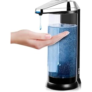 Secura 17oz Automatic Liquid Soap Dispenser, Touchless Battery Operated Hand Soap Dispenser with Adjustable Soap Dispensing Volume Control Dial, Personal Care Dispenser (Chrome)