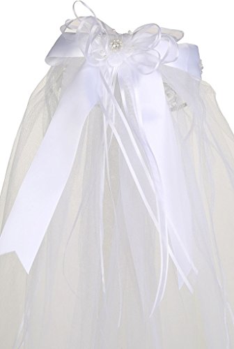 BluNight Collection Little Girls Elegant Princess Communion Flowers Girl Tiara Headpiece Veil3