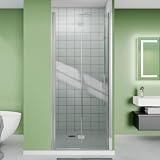 Comfystyle Bifold Shower Door, 32'-33.9' W x 72' H, 1/4' Tempered Glass Shower Door, Foldable Shower Glass Door, Adjustable, Chorme Finish
