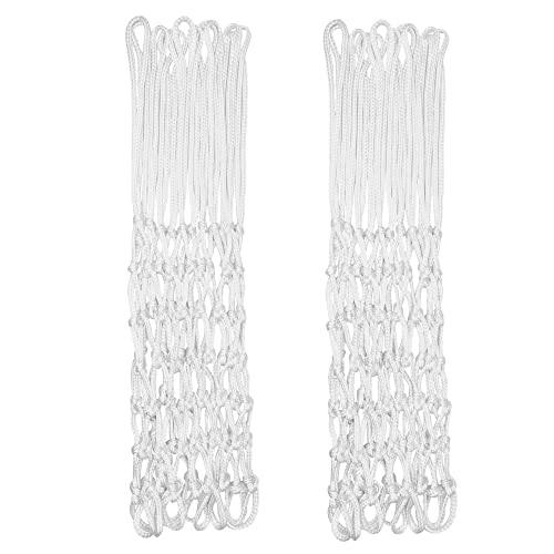 Sanung 2 Pack Basketball Net Hoop, Weather-Proof Standard Size Basketball Net Replacement, White Basketball Mesh Net for Indoor and Outdoor, Easy to Install