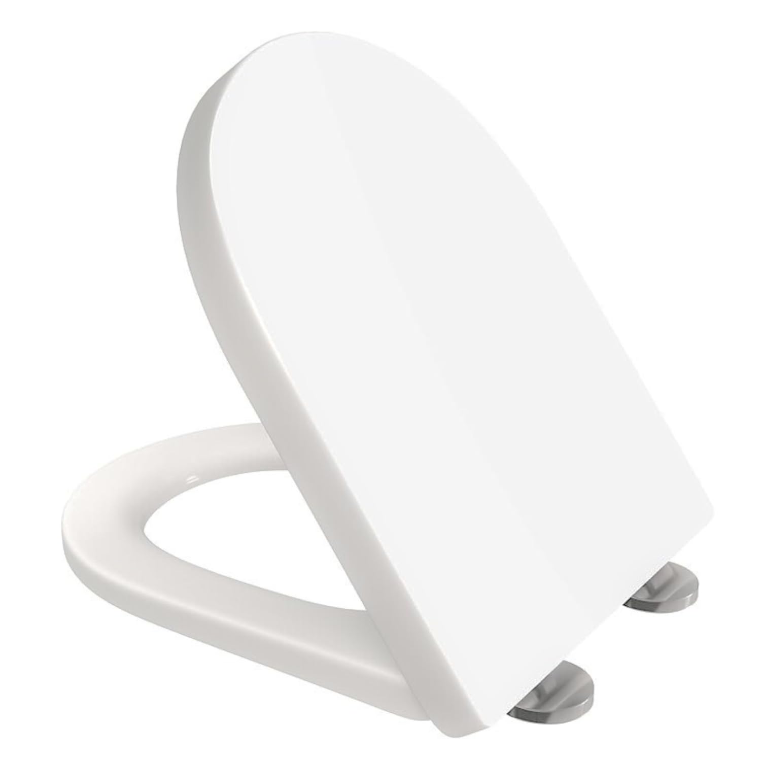 Aan By Scott White D-Shape Toilet Seat Slow Close Quick Release Standard Size Loo Seat Easy Cleaning Easy Installation Top Or Blind Hole Fixing Plastic With Adjustable Hinges