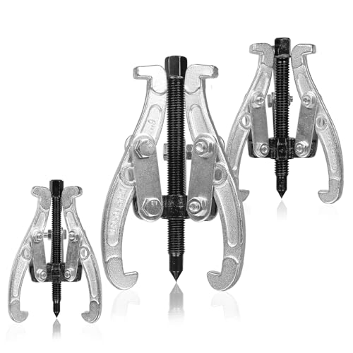 Asnfanl 3 Pcs Puller Set 3 4 6 Reversible Jaw Gear Extractor 3 Jaw Puller Heavy Duty Tool for Pulley Flywheel Wheel Bearing & Hub Removal Auto Repair & Garage Maintenance