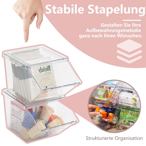 Roninkier 4 Packung Kaffee-Pod-Halter Teebeutel Veranstalter, große Kapazität stapelbar Bar Zubehör Kaffee Korb Dekor für Counter