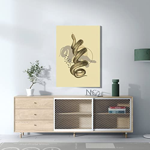Illustration Serpent Noir Toile pour Murs Vides Affiche Biologie