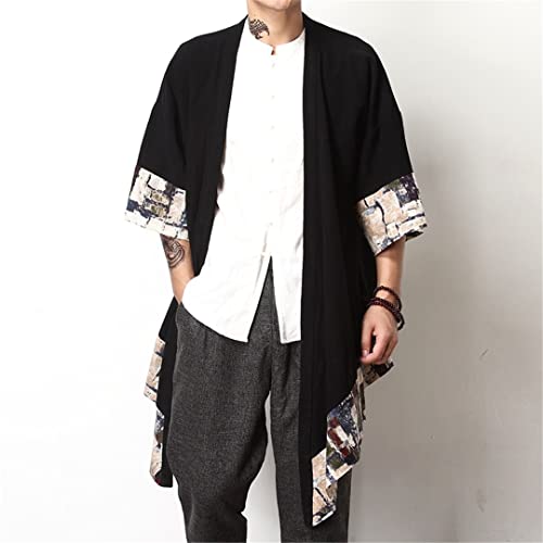 Bollrllr Japanese Kimono Cardigan Men's Samurai Clothing Clothing Kimono Jacket Harajuku Shirt4